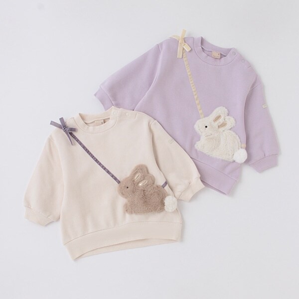 ウサギポシェットトレーナー(80cm ラベンダー): キッズ - ナルミヤ