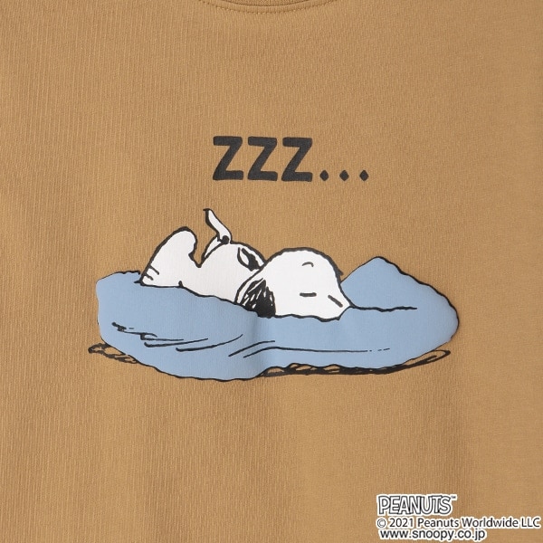 Narumiya Online ナルミヤ オンラインの公式通販サイト Peanutsコラボ お眠りスヌーピープリントtシャツ 90 チャコール キッズ