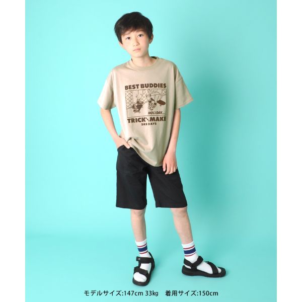 天竺・ドロップショルダーアソートプリント半袖Tシャツ