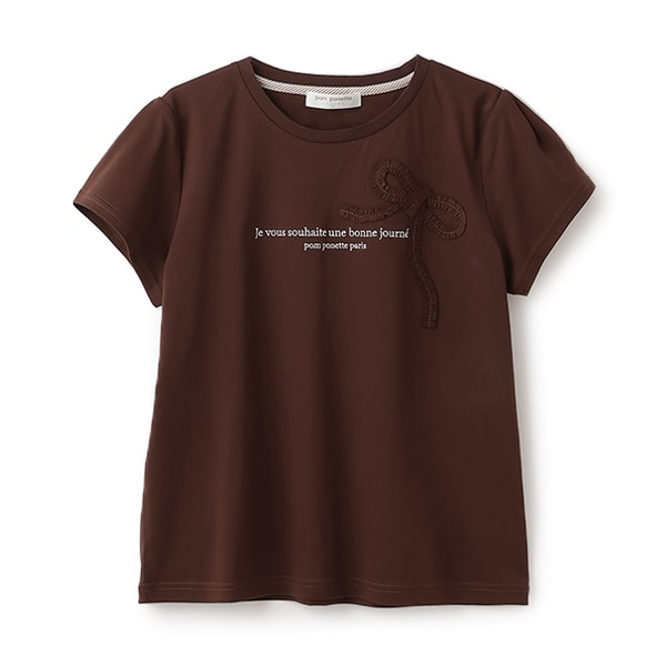 ポンポネット新品新作タグ付きリボンTシャツ140 トップス