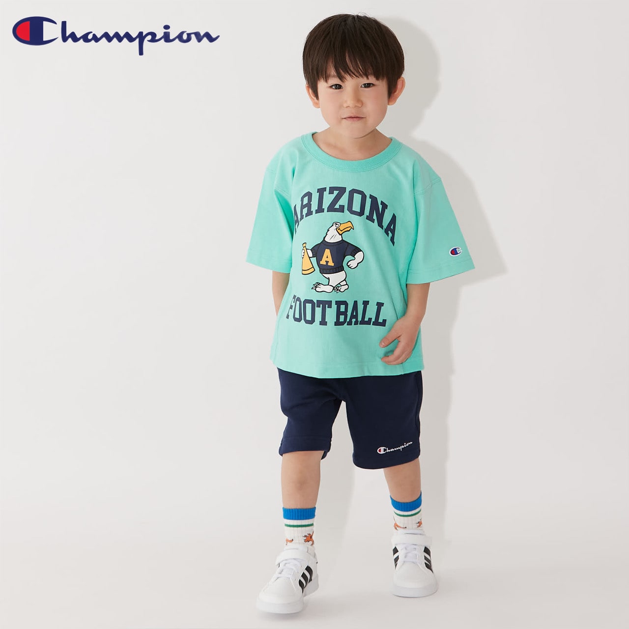 WEB限定】【Champion】リバースウィーブカレッジTシャツ(100cm エメラルド グリーン): キッズ ナルミヤ オンライン公式サイト