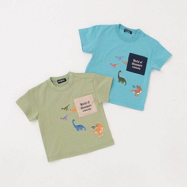 【販路限定商品】恐竜刺しゅうポケット半袖Tシャツ
