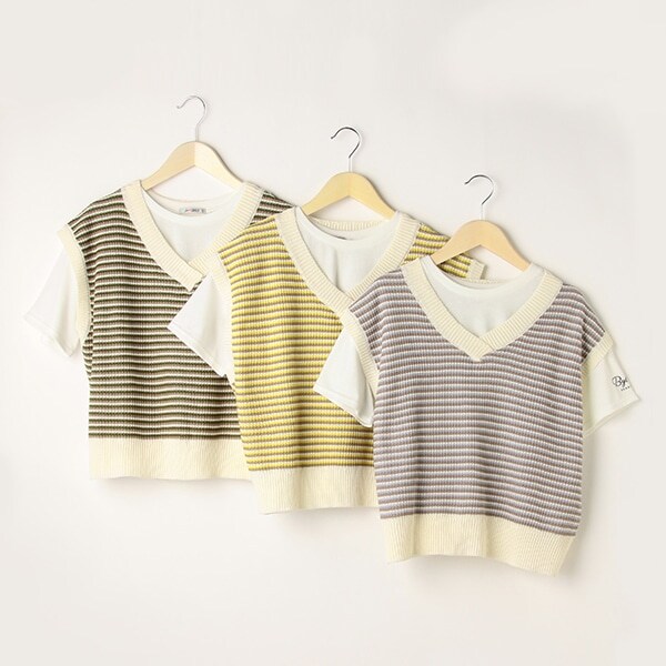ニットベスト半袖Ｔシャツセット