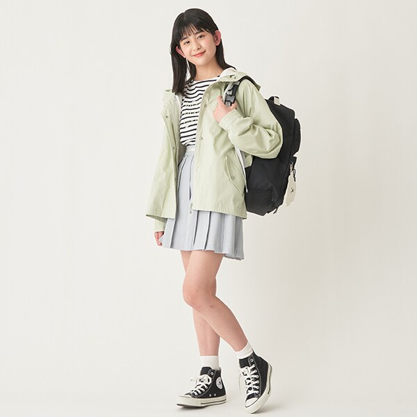 フラワーボーダーロングTシャツ(S(140) エメラルド グリーン): ジュニア ナルミヤ オンライン公式サイト