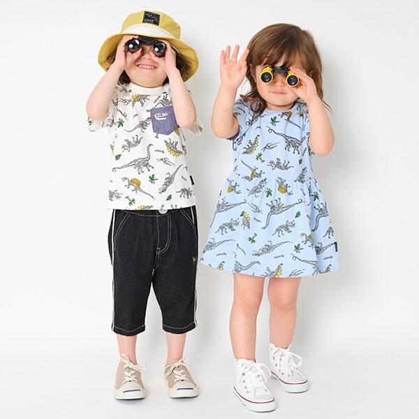 Narumiya Online ナルミヤ オンラインの公式通販サイト 国立科学博物館 オーガビッツ 恐竜切り替えワンピース 80 サックス キッズ