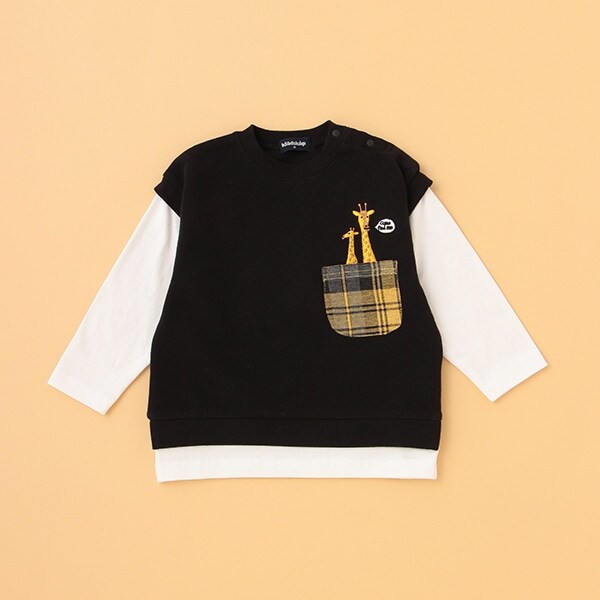 キリンベストレイヤード風長袖Tシャツ(90cm 黒): キッズ - ナルミヤ 