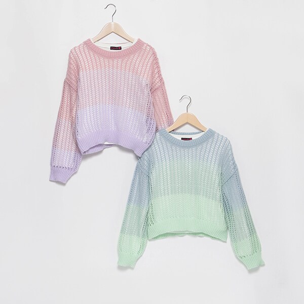 グラデーションネットニットインナーSET(S(140) ピンク