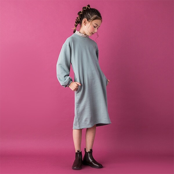 Narumiya Online ナルミヤ オンラインの公式通販サイト裏毛 ネックメロウフリルトレーナーワンピース S 140 ターコ ジュニア