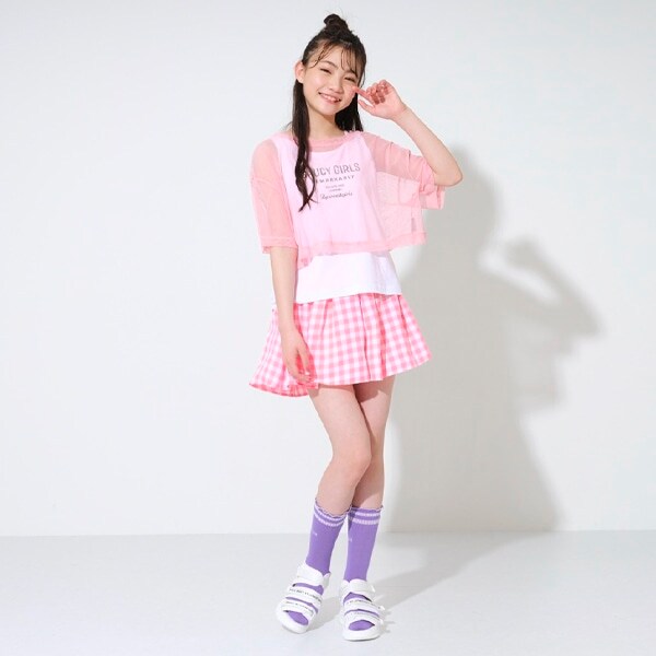 メッシュ重ね着Tシャツ(120cm ピンク): ジュニア - ナルミヤ  