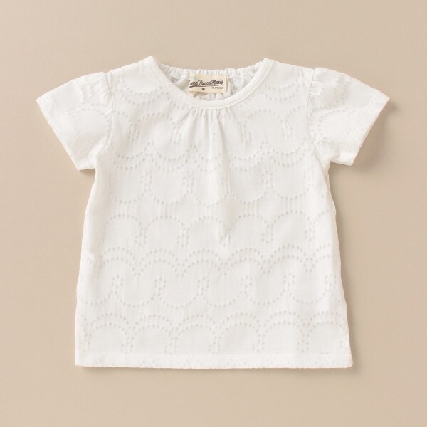 透かしドットパフスリーブTシャツ