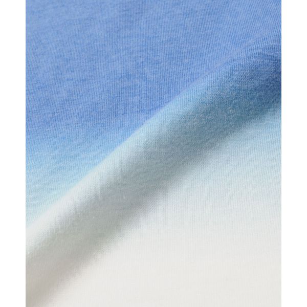 天竺・接触冷感ドロップショルダー段染め風プリント半袖Tシャツ