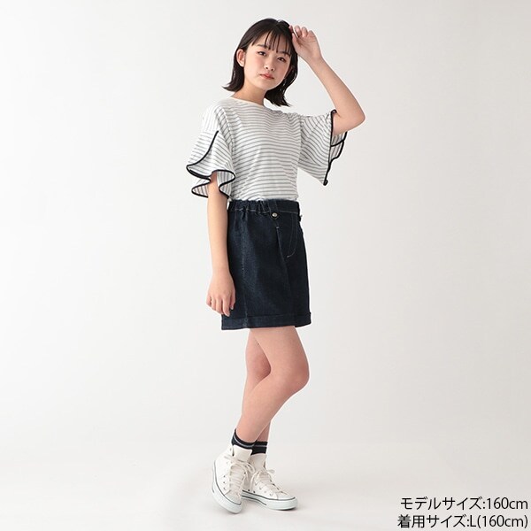 パイピングフレアスリーブTシャツ