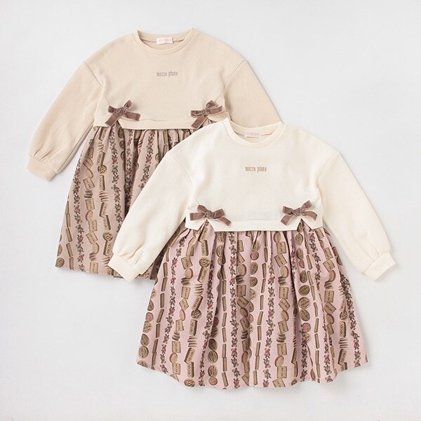 Narumiya Online ナルミヤ オンラインの公式通販サイトクッキー柄ドッキングワンピース 90cm ピンク キッズ