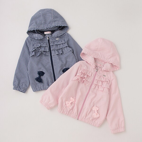 【販路限定商品】ギンガムフリルウインブレ
