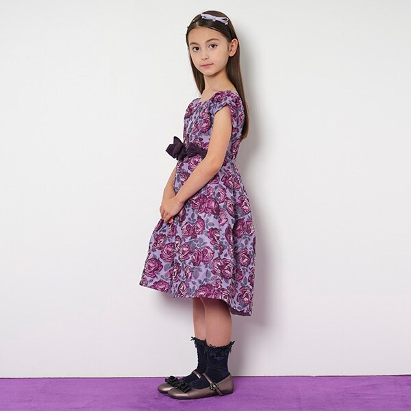 Narumiya Online ナルミヤ オンラインの公式通販サイトバラ柄ジャガードドレス M 1 パープル キッズ