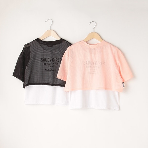 メッシュ重ね着Tシャツ(120cm ピンク): ジュニア - ナルミヤ  