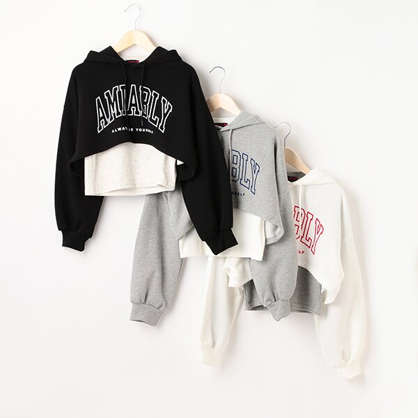 短丈パーカ長袖TシャツSET