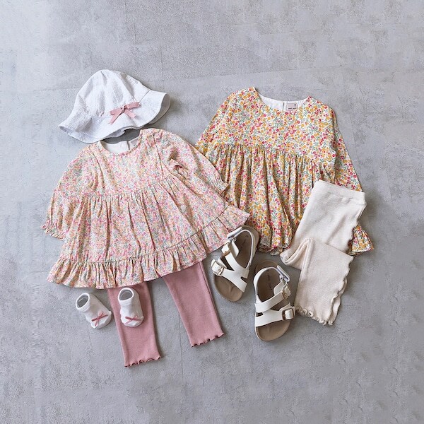 Narumiya Online ナルミヤ オンラインの公式通販サイト花柄チュニックドッキングロンパース 70 ピンク 新生児