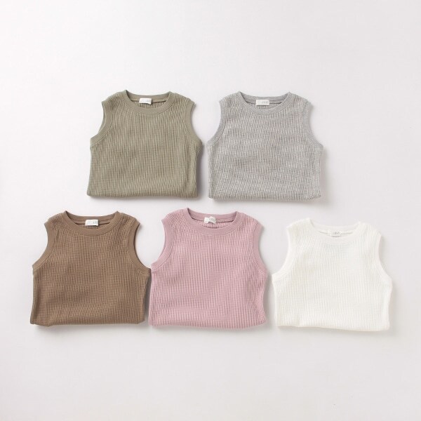 ロング丈ワッフルタンクトップ