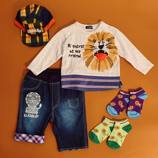 ライオン刺しゅう6分丈パンツ(80 茶): キッズ - ナルミヤ オンライン  