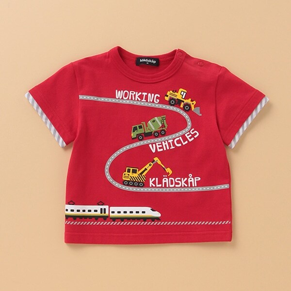 働く車×電車Tシャツ(80 赤): キッズ - ナルミヤ オンライン公式サイト