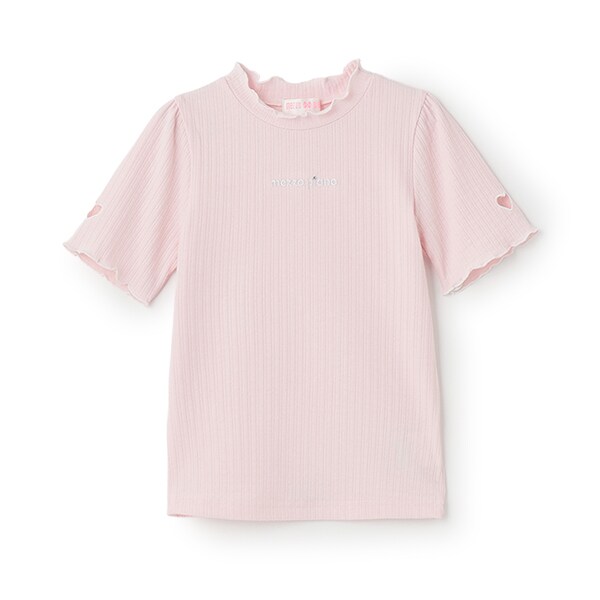 ハートくり抜き プチハイ 半袖Tシャツ(110cm ライト ピンク