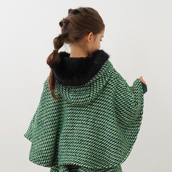 ツイードケープ(M(110-130cm) グリーン): キッズ - ナルミヤ  