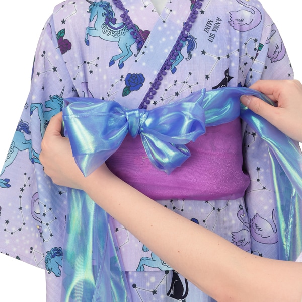 星座柄浴衣(S(100-110cm) ラベンダー): キッズ - ナルミヤ
