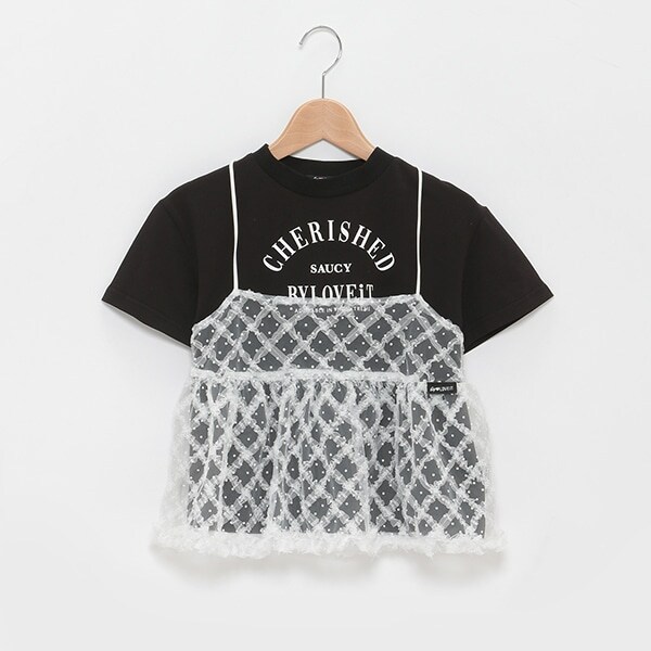 キャミレース&Tシャツセット(120cm オフ ホワイト): ジュニア 