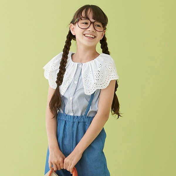 プチジャム 苦 レース 襟 チェリー ブラウス 100 