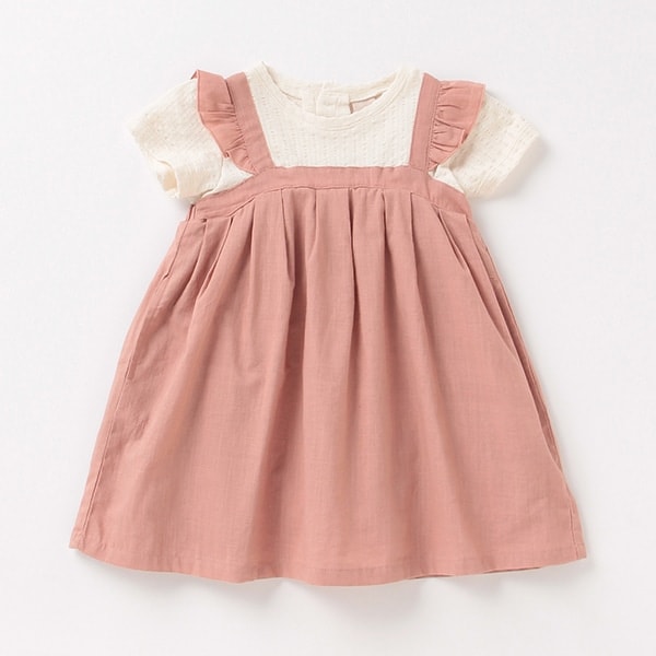 Narumiya Online ナルミヤ オンラインの公式通販サイトジャンスカドッキングフレアワンピース 80 ピーチ キッズ