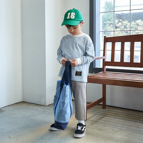 【型崩れしないやわらかコットン】プリントボーダードロップTシャツ