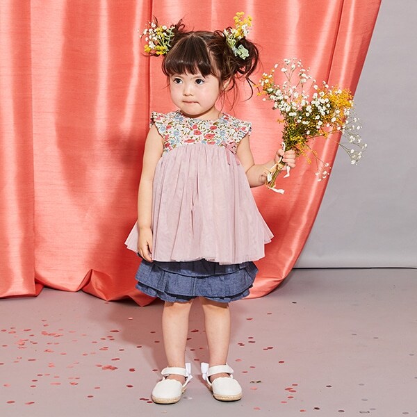 リバティファブリックチュールチュニック【日本製】(80-90cm