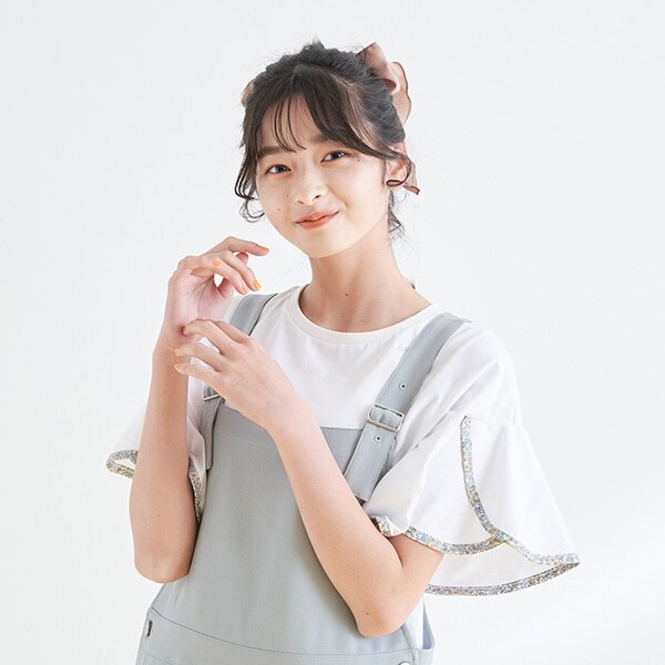 パイピングフレアスリーブTシャツ
