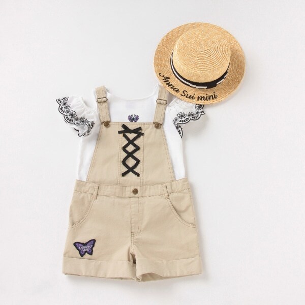 レースアップショートサロペット(S(105) ベージュ): キッズ - ナルミヤ