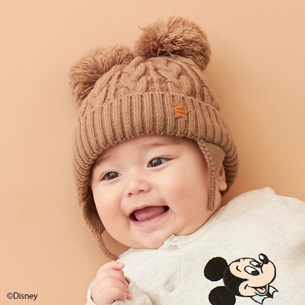 BABY Wポンポンニット帽(46cm アイボリー): 新生児 ナルミヤ オンライン公式サイト