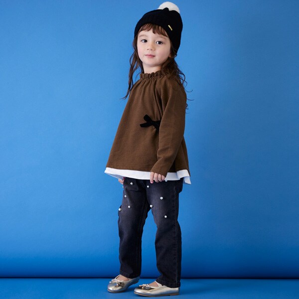 リンク】パールデニムパンツ(キッズサイズ)(80cm ブルー): キッズ