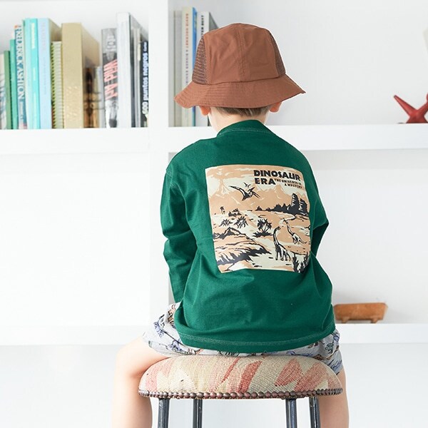 DINASAURバックプリント長袖Tシャツ