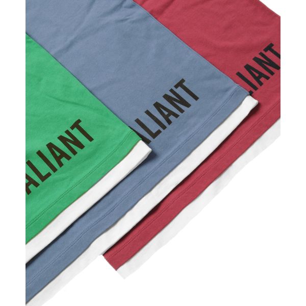 OE天竺・ドロップショルダーロゴプリントレイヤード半袖Tシャツ