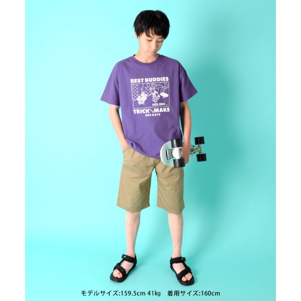 天竺・ドロップショルダーアソートプリント半袖Tシャツ