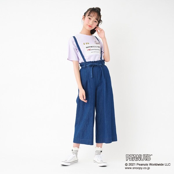 【PEANUTSコラボ】 スヌーピースクエア刺しゅうTシャツ
