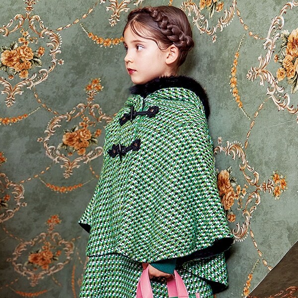 ツイードケープ(M(110-130cm) グリーン): キッズ - ナルミヤ  