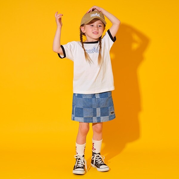 WEB限定】ロゴリンガー半袖Tシャツ(90cm 白): キッズ - ナルミヤ
