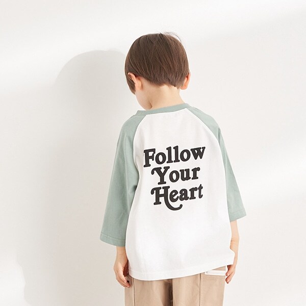 ビッグシルエット7分袖ラグランTシャツ【PTPR】(100cm グレープ 