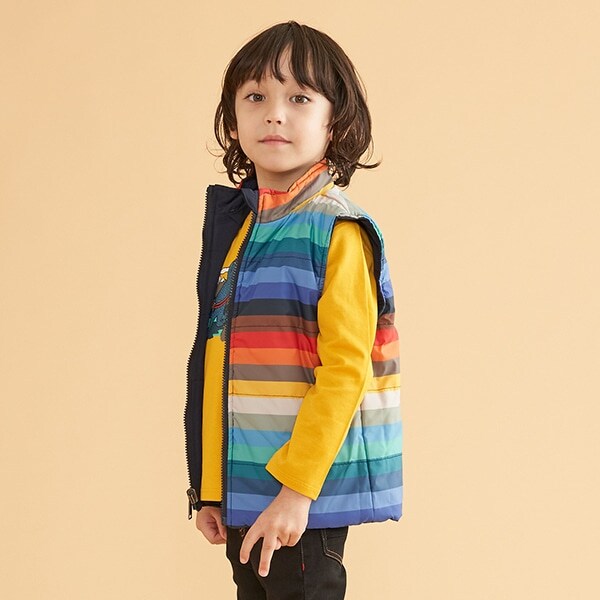 キッズ 中綿リバーシブルベスト(110cm 赤): キッズ - ナルミヤ  