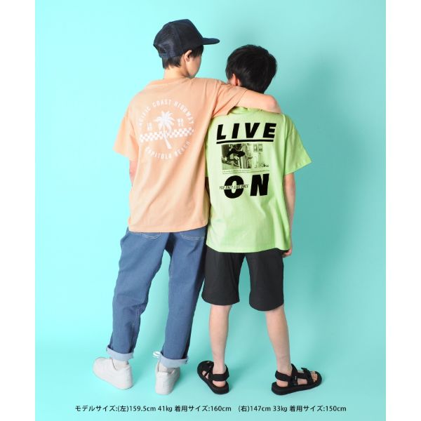 天竺・ドロップショルダーアソートプリント半袖Tシャツ