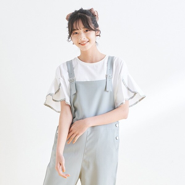 パイピングフレアスリーブTシャツ