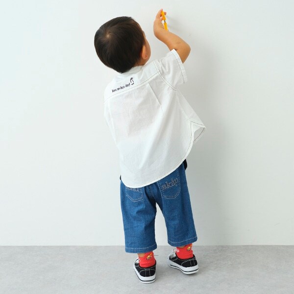 NARUMIYA ONLINE｜ナルミヤ オンラインの公式通販サイトロゴ6分丈シェフパンツ(90cm 黒): キッズ