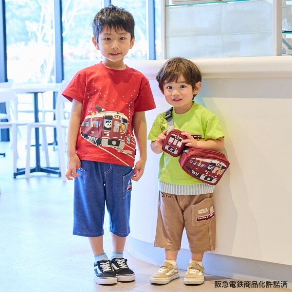 阪急電鉄】裾切替半袖Tシャツ(80cm イエロー グリーン): キッズ
