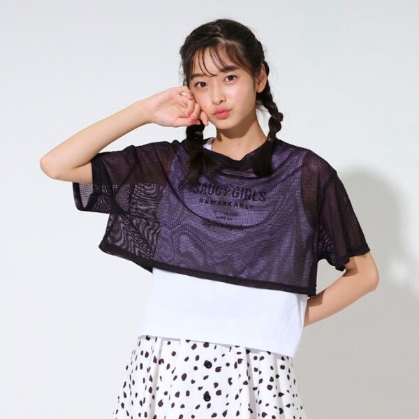 メッシュ重ね着Tシャツ(120cm ピンク): ジュニア - ナルミヤ  